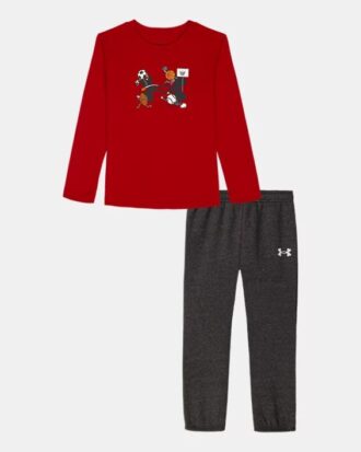 Conjunto de camiseta de manga larga y pantalones de chándal para niño pequeño con logotipo multideporte