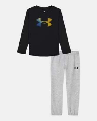 Conjunto de manga larga y pantalones de chándal con logotipo degradado