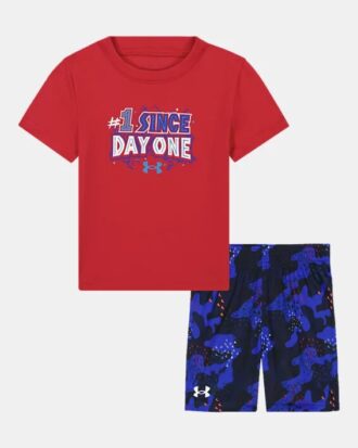 Conjunto de pantalones cortos estampados Tech™ Day 1 para niños pequeños