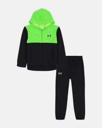 Conjunto de sudadera con capucha y cremallera para niño con bloques de color